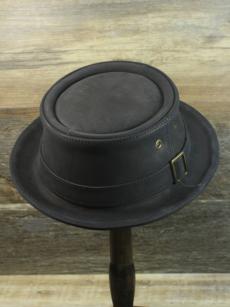 Leather pork pie hat PPH-10 Leather pork pie hat PPH-10