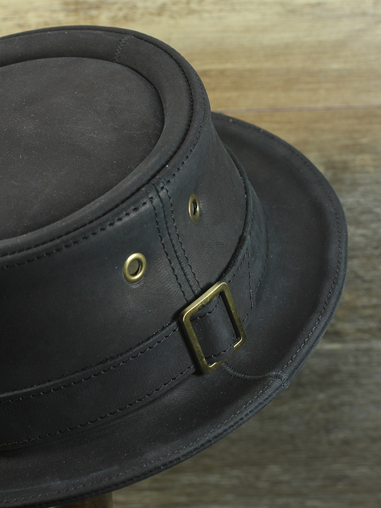 Leather pork pie hat PPH-10 Leather pork pie hat PPH-10