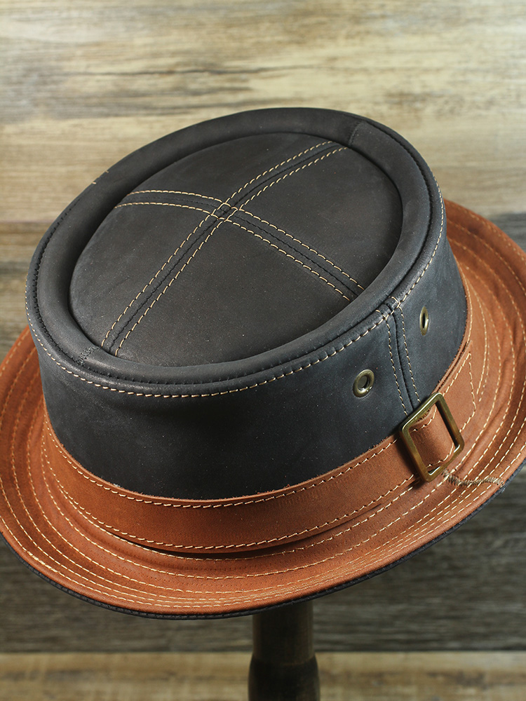 Leather pork pie hat PPH-15 Leather pork pie hat PPH-15