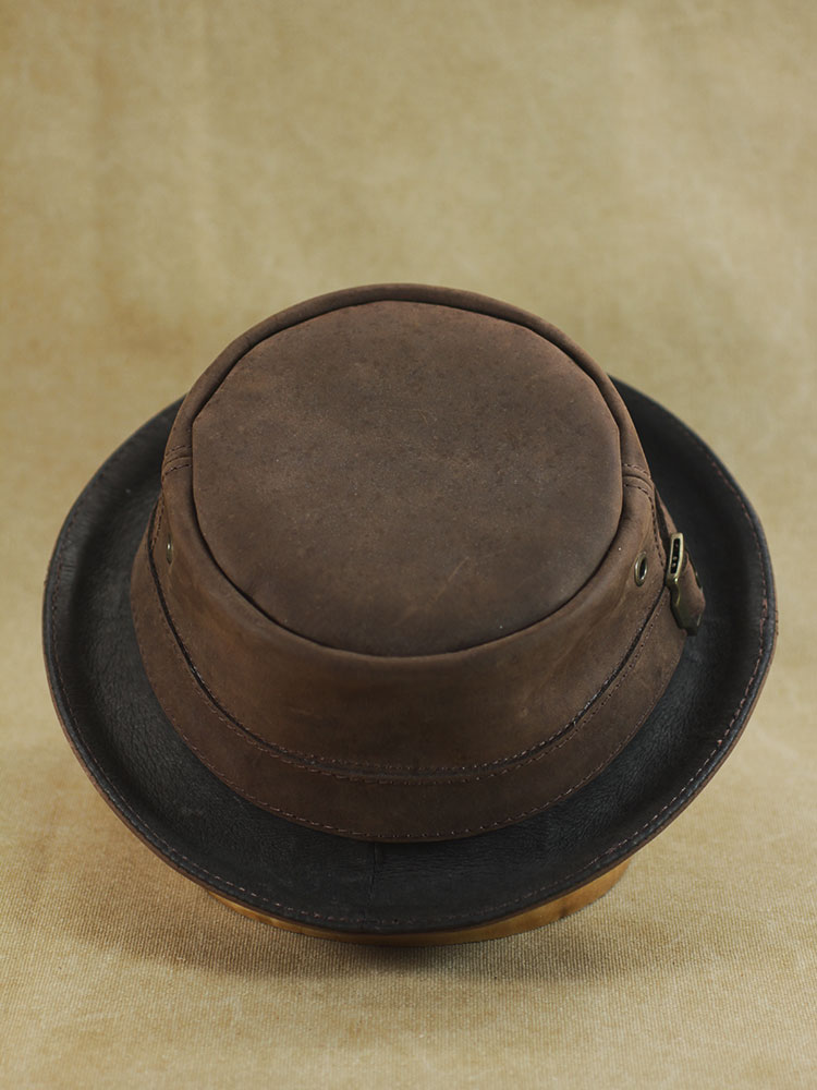 Leather pork pie hat PPH-30 buy in Moscow Russia Leather pork pie hat PPH-30