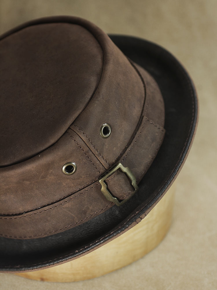 Leather pork pie hat PPH-30 buy in Moscow Russia Leather pork pie hat PPH-30