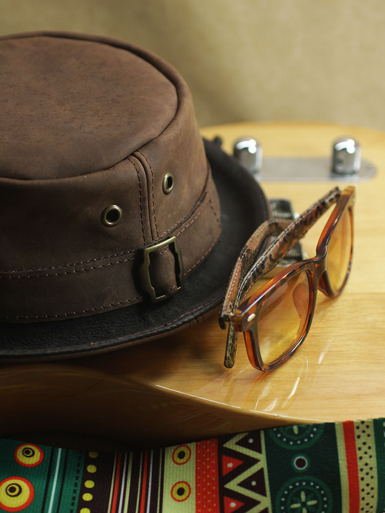 Leather pork pie hat PPH-30 buy in Moscow Russia Leather pork pie hat PPH-30