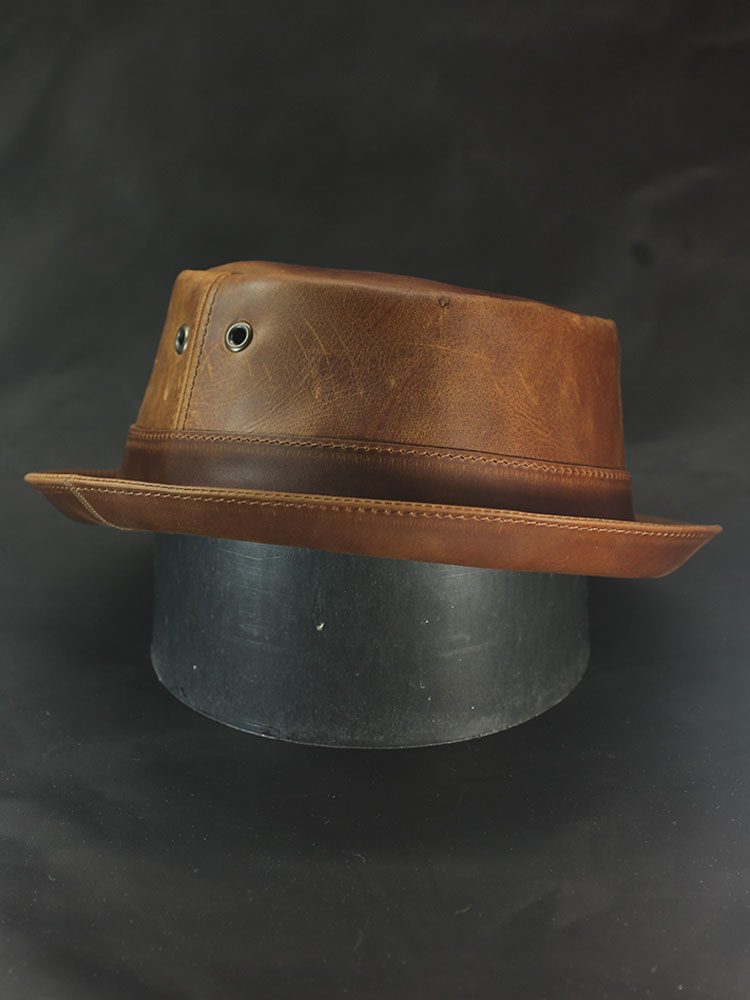 Leather pork pie hat PPH-34 Leather pork pie hat PPH-34