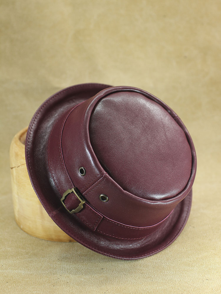 Leather pork pie hat PPH-37 Leather pork pie hat PPH-37