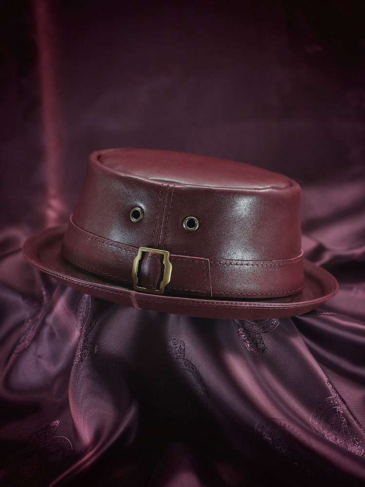 Leather pork pie hat PPH-37 Leather pork pie hat PPH-37