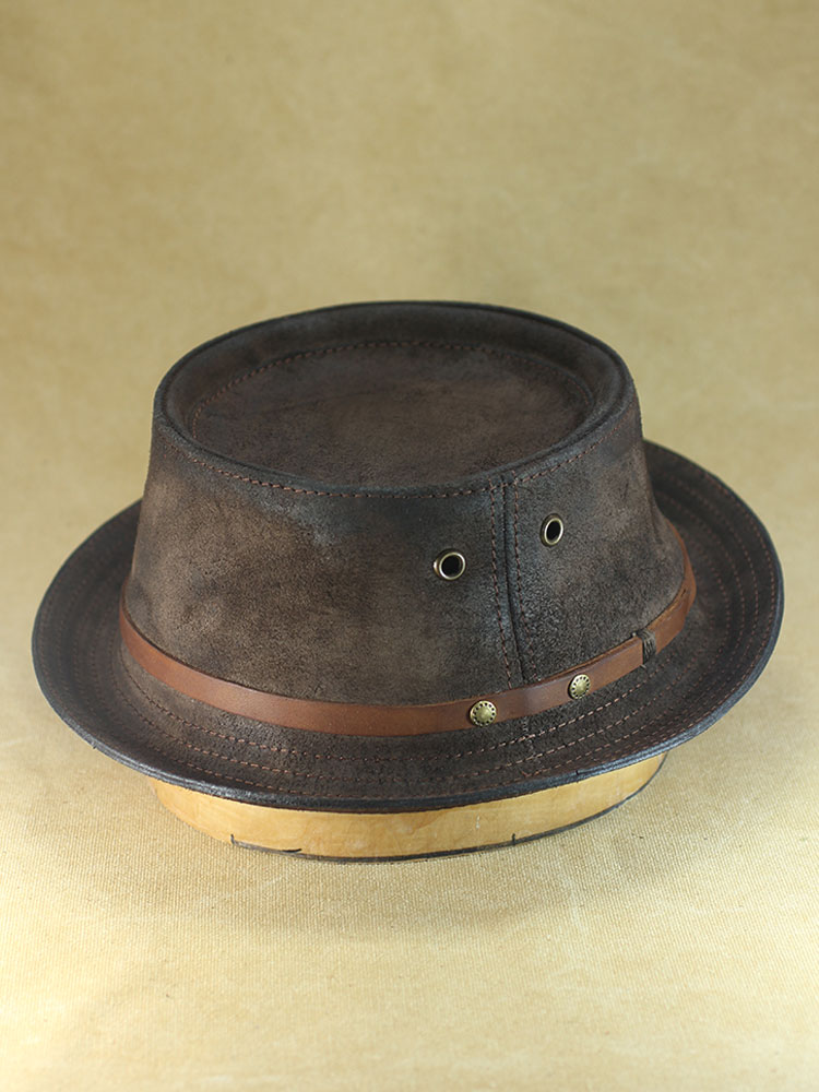 Hand-aged suede pork pie hat PPH-17 Hand-aged suede pork pie hat PPH-17